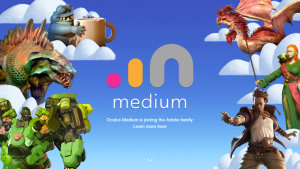 Screenshot of the Oculus Medium website homepage